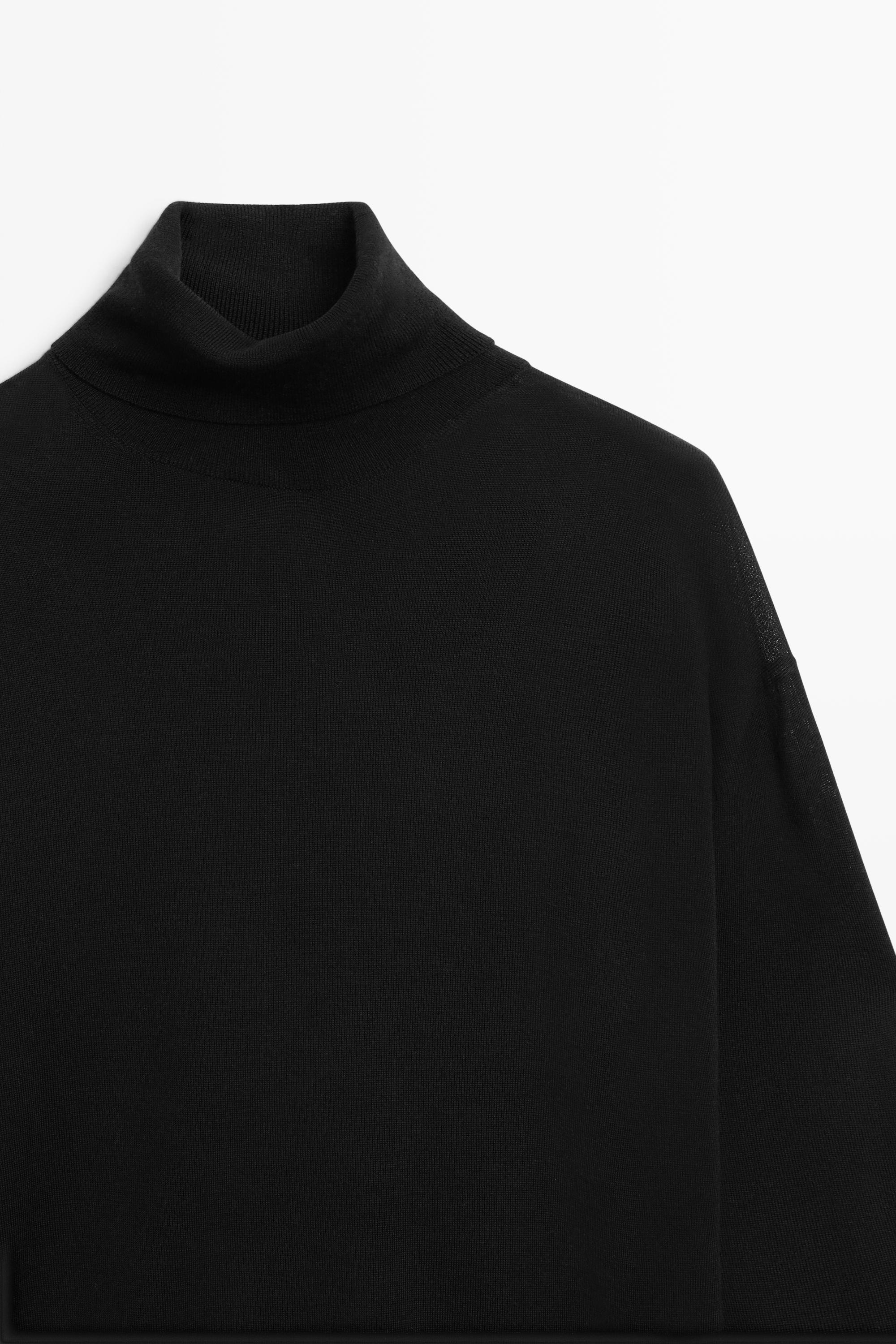 100% wool turtleneck knit sweater